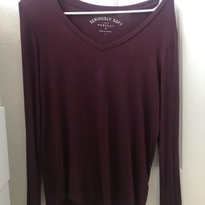 Aeropostale maroon long sleeve top